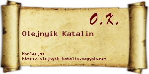 Olejnyik Katalin névjegykártya